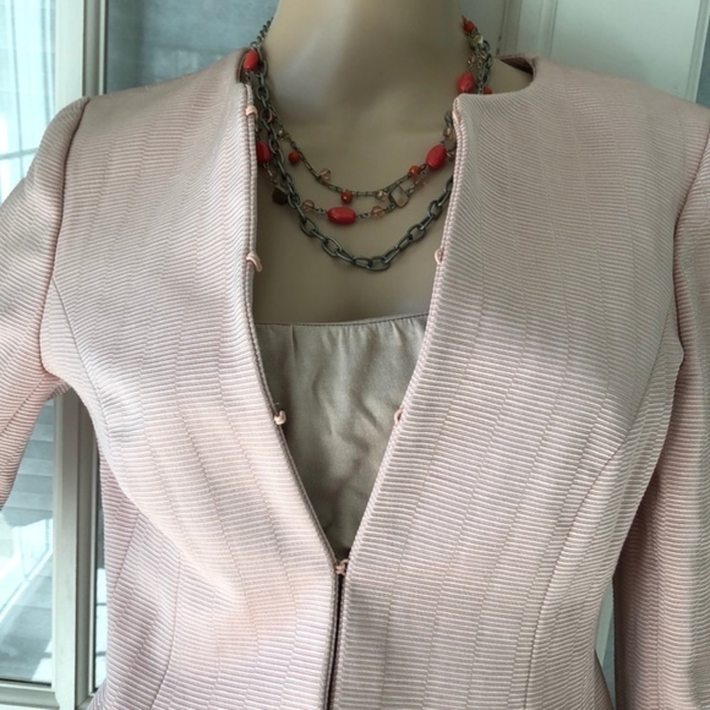 Chase Eight pale pink shimmer 3/4 dressy jacket - Picture 3 of 8